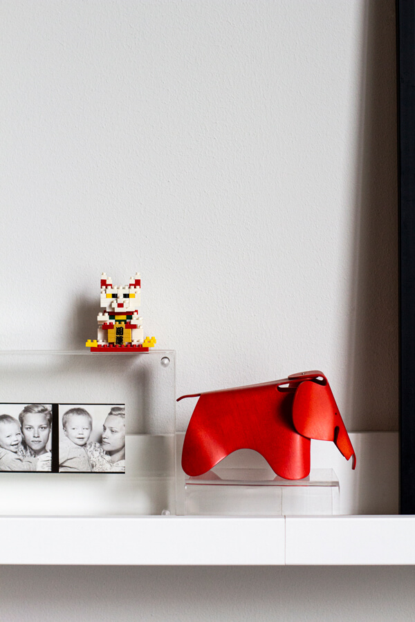 Czerwony słonik i kot - figurki