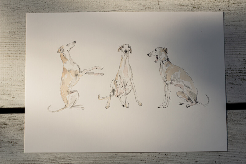 Rysunek - trzy psy